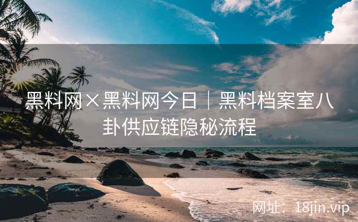 黑料网×黑料网今日｜黑料档案室八卦供应链隐秘流程  第2张
