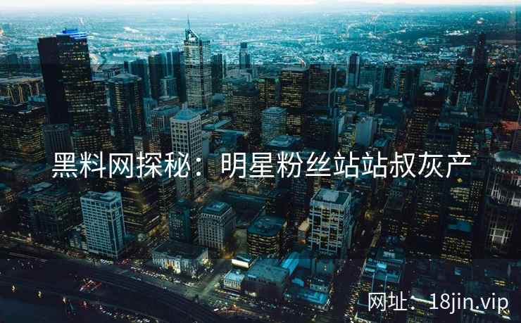 黑料网探秘：明星粉丝站站叔灰产  第2张
