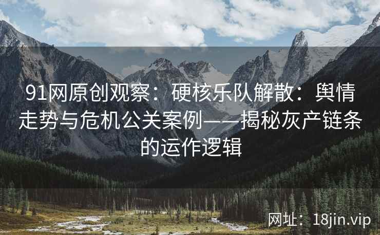 91网原创观察：硬核乐队解散：舆情走势与危机公关案例——揭秘灰产链条的运作逻辑