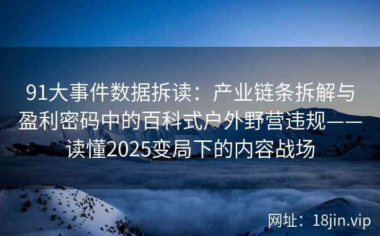 91大事件数据拆读：产业链条拆解与盈利密码中的百科式户外野营违规——读懂2025变局下的内容战场
