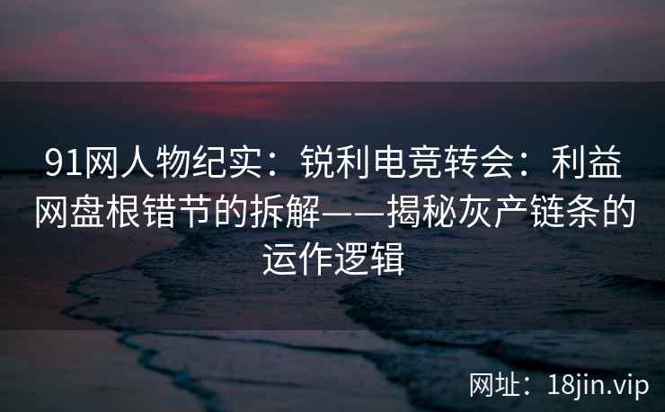 91网人物纪实：锐利电竞转会：利益网盘根错节的拆解——揭秘灰产链条的运作逻辑