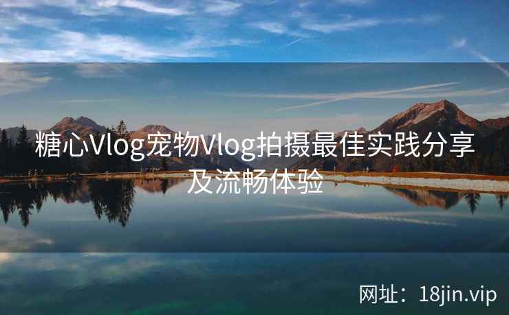 糖心Vlog宠物Vlog拍摄最佳实践分享及流畅体验