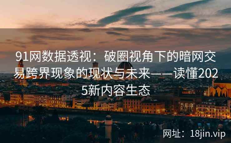 91网数据透视：破圈视角下的暗网交易跨界现象的现状与未来——读懂2025新内容生态